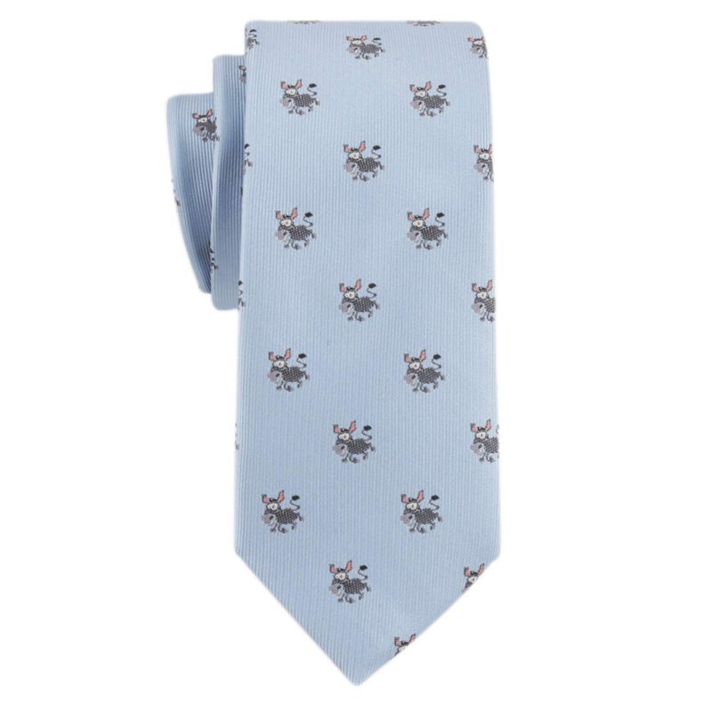Secdtie Men Blue Silk Wedding Self Cravat Daily Dress Novelty Tie Cute Donkey Wedding Best Birthday Gift for Husband - Image 2
